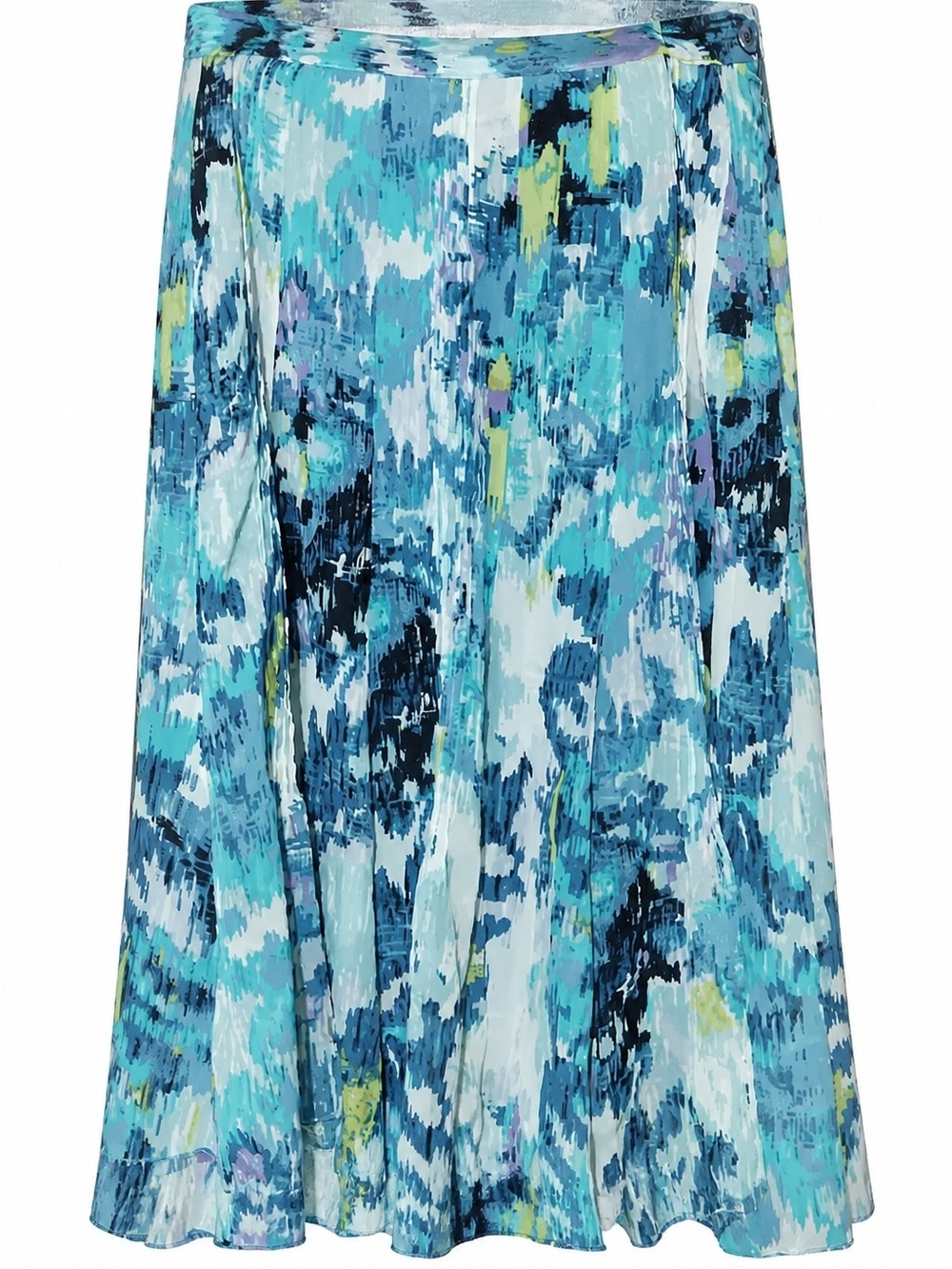 NWT Christopher & Banks Blue Multi-Print Midi Skirt Sz 8 - Picture 2 of 3